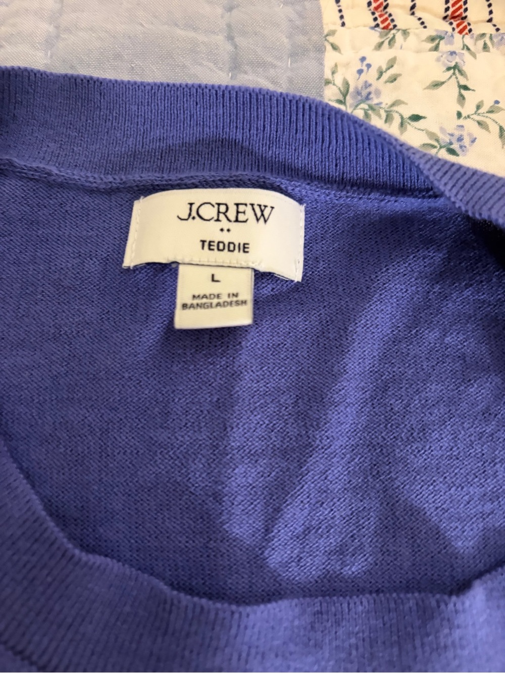 J. Crew Factory Cotton Teddie Sweater, Size Large - Picture 4 of 4